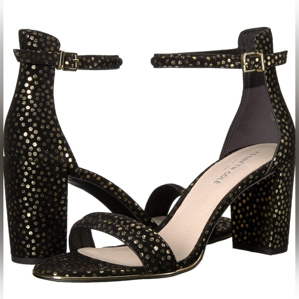 Kenneth Cole Women's Lex Heeled Sandal Black/Gold